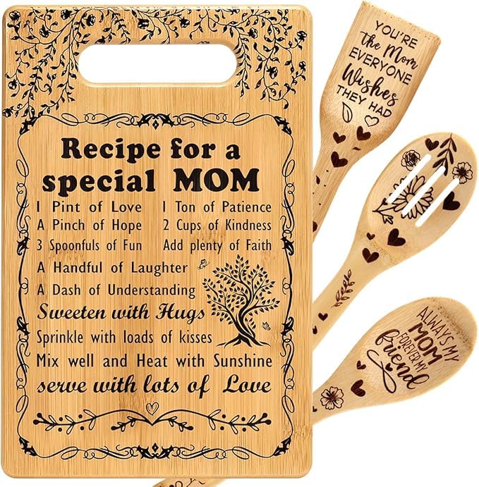 Mothers Day Gifts for Mom Birthday Gifts from Daughter Son I Love Mom Best Mom Ever New Mom Single Moms Cool Christmas Mothers Day Gifts from Daughter Cutting Boards for the Kitchen