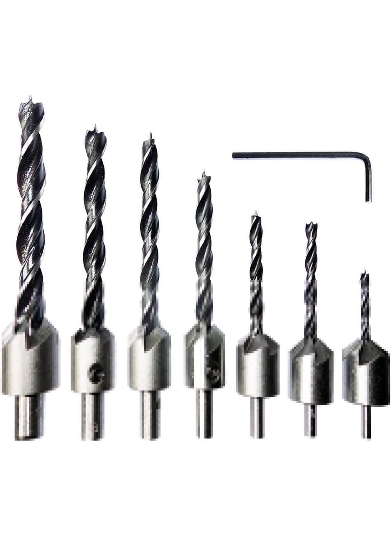 Hetkrishi Hetkrishi High Speed Steel Countersink Drill Bit Set Power Tools Accessories with Hex Key for Plastic Woodworking  - Image 1