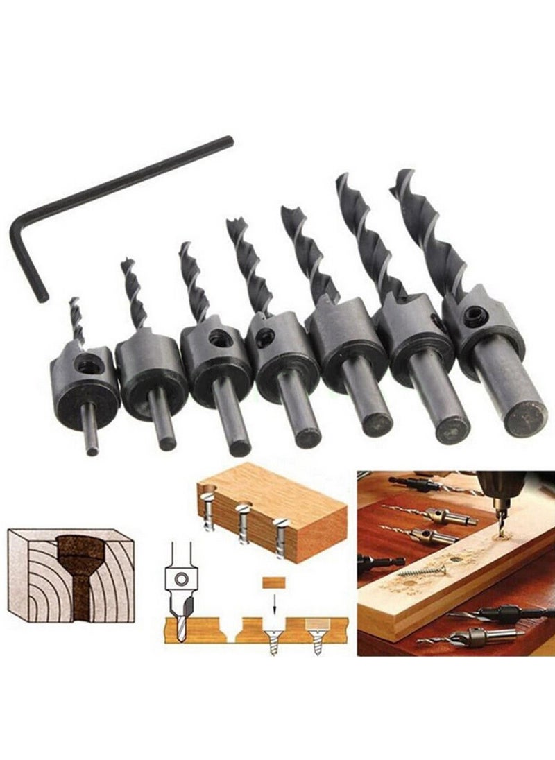 Hetkrishi Hetkrishi High Speed Steel Countersink Drill Bit Set Power Tools Accessories with Hex Key for Plastic Woodworking  - Image 4