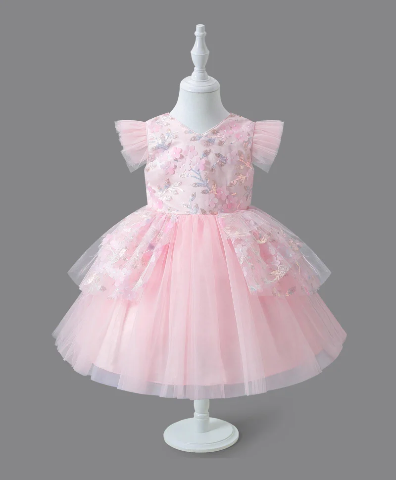 مارك وميا فستان مارك وميا مزين بالزهور بدون أكمام - وردي