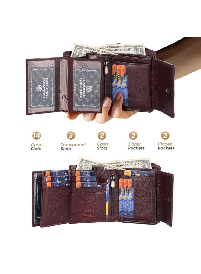 HAMMONDS FLYCATCHER Genuine Leather Premium 5 in 1 Mega Gift Combo Gifts Set for Men & Colleagues - Men's Wallet, Ladies Wallet, Passport Holder, Men's Belt & Keyring - Breeze Brown - Image 5
