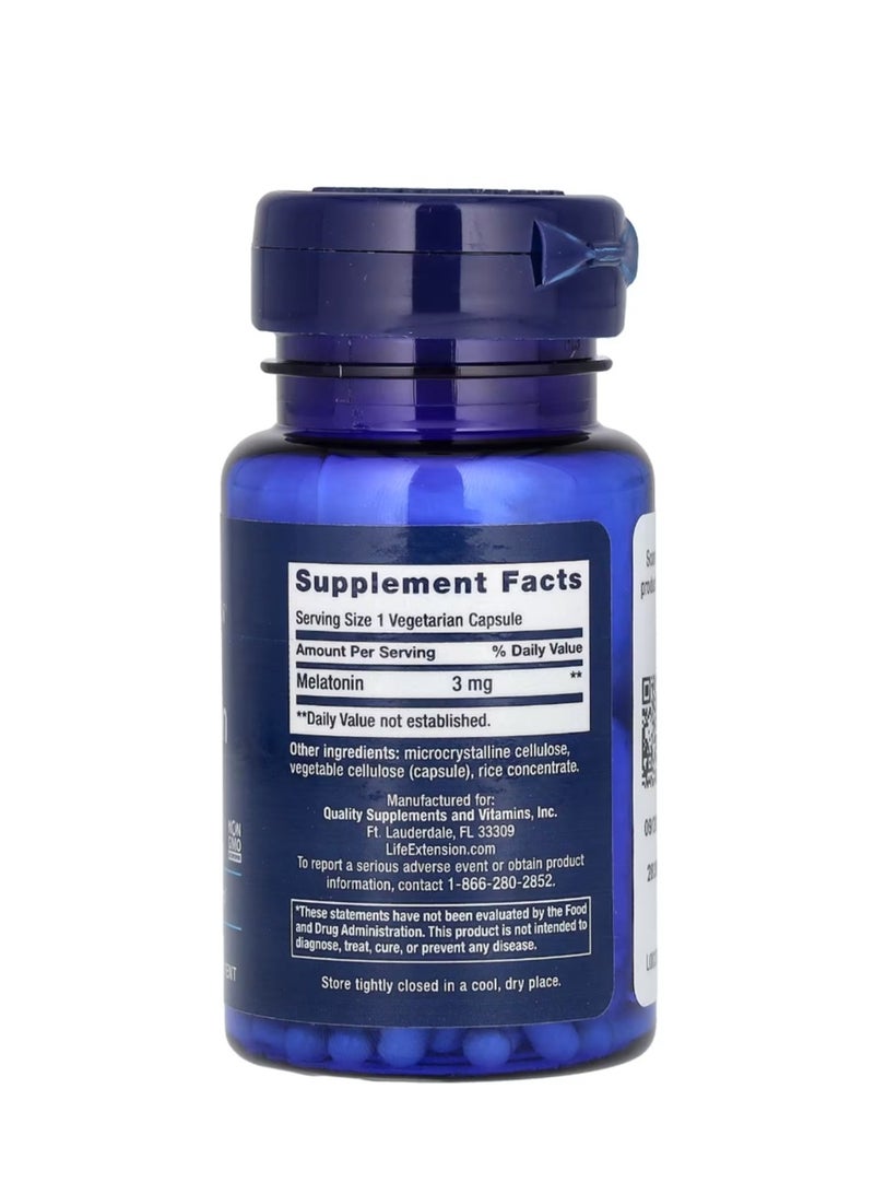 لايف إكستنشن ميلاتونين 3 ملجم - 60 كبسولة نباتية - Image 2