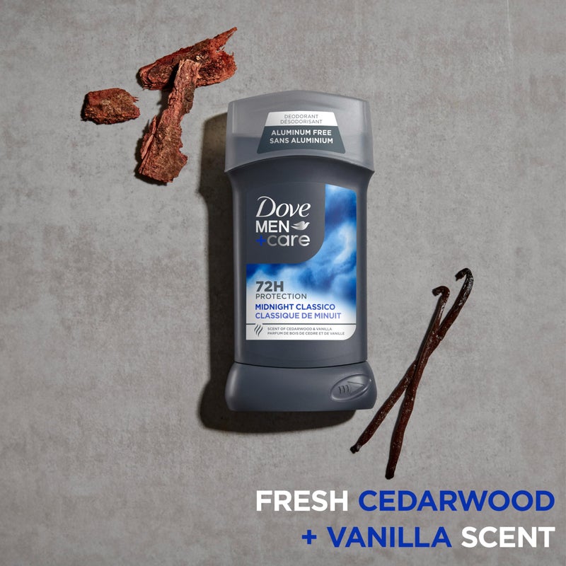 Dove Men+Care دوف للرجال + العناية مزيل العرق للرجال 3 قطع كلاسيكو منتصف الليل خالي من الألمنيوم حماية من الروائح لمدة 72 ساعة مزيل عرق للرجال مع زيوت أساسية و 1/4 كريم مرطب 3 أونصات - Image 5