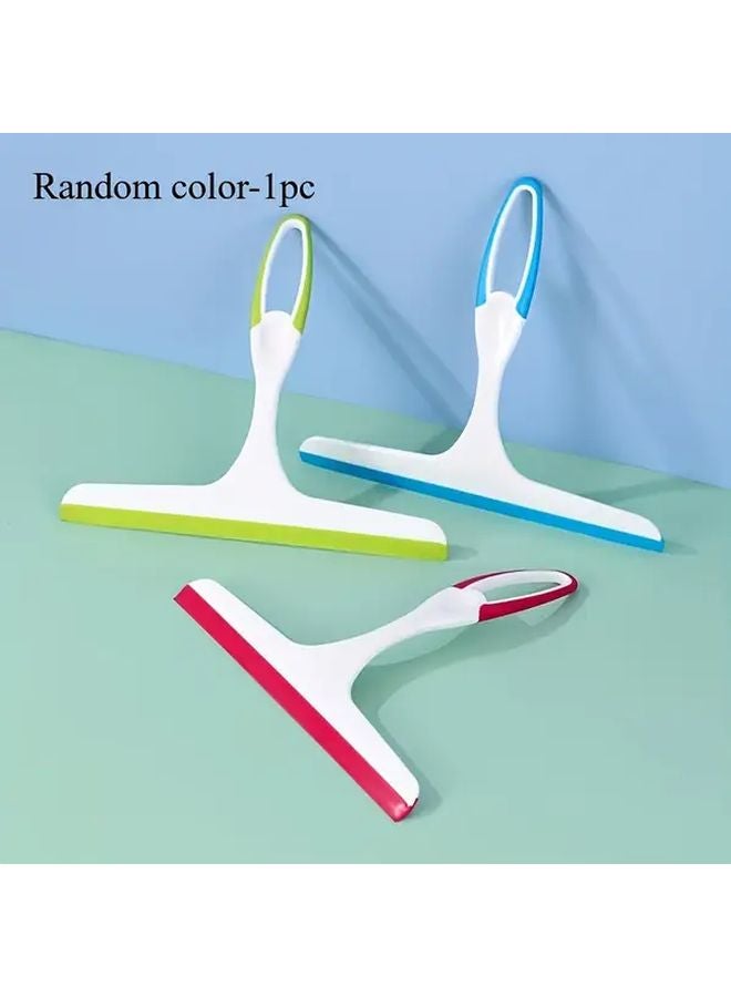 Random Color Silicone Shower Squeegee Handheld Glass Wiper Water Removal Scraper For Bathroom Window Car - Image 1