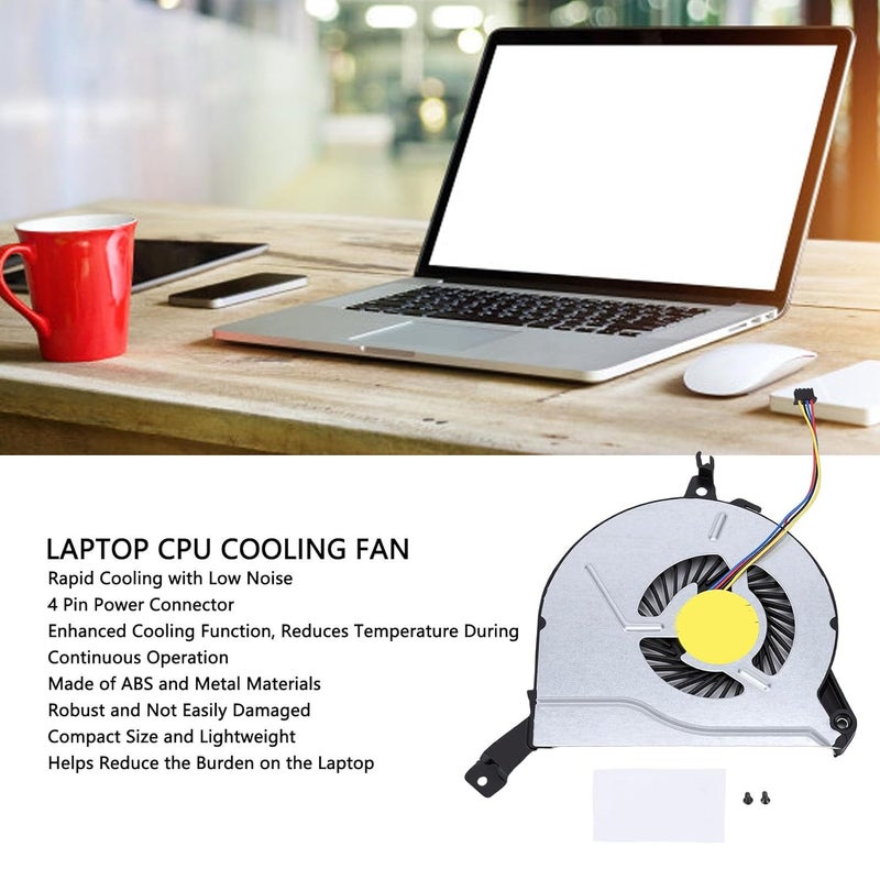 Laptop CPU Cooling Fan Replacement for 15 P 17 P 14 V 15 V 17 F Series, 4 Pin CPU Cooler with Thermal Grease, Quiet Heat Dissipation, N 762505 001 763700 001 - Image 2