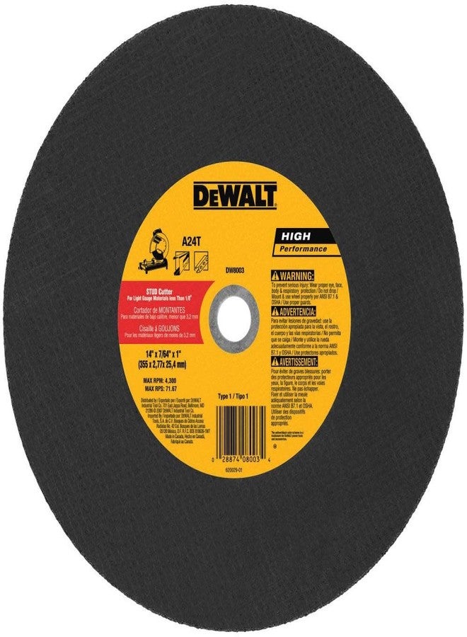 ديوالت عجلة منشار تقطيع وقص بمسامير من DeWalt DW8003 مقاس 14 × 3/32 × 7/64 × 1، معدنية خفيفة - Image 1