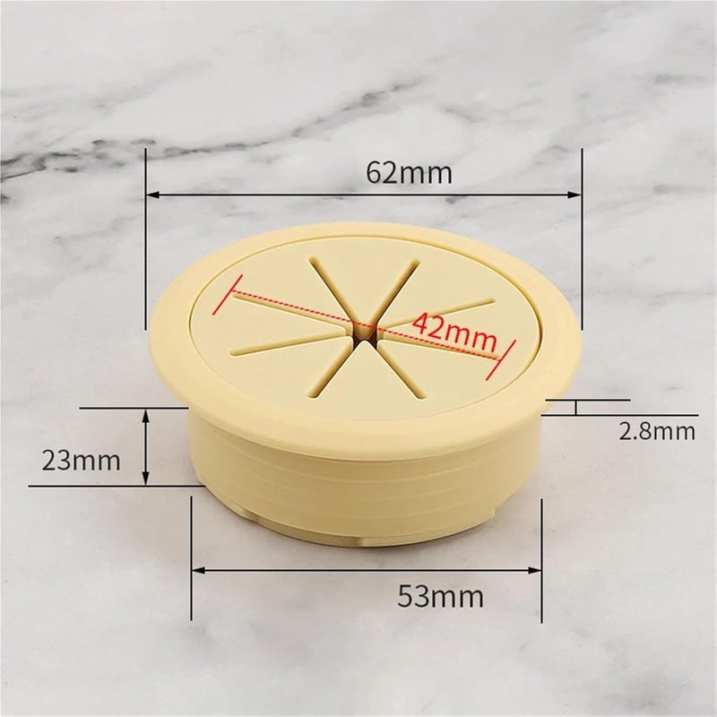 53mm Yellow ABS Rubber Cable Grommet 20pcs Desk Table Hole Cap For Wire Organization - Image 3
