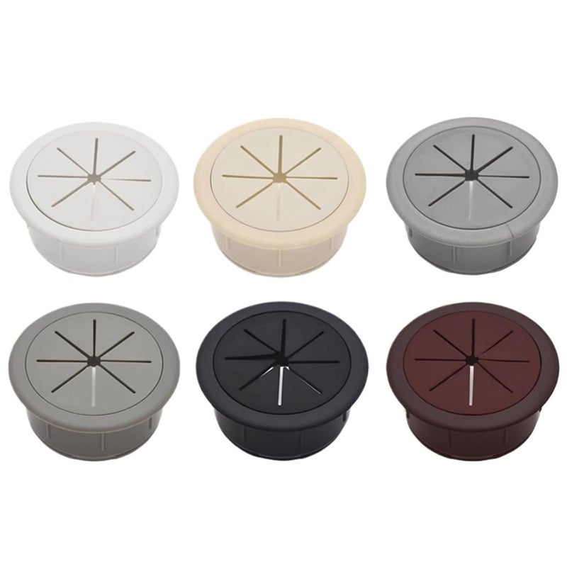 53mm Yellow ABS Rubber Cable Grommet 20pcs Desk Table Hole Cap For Wire Organization - Image 1