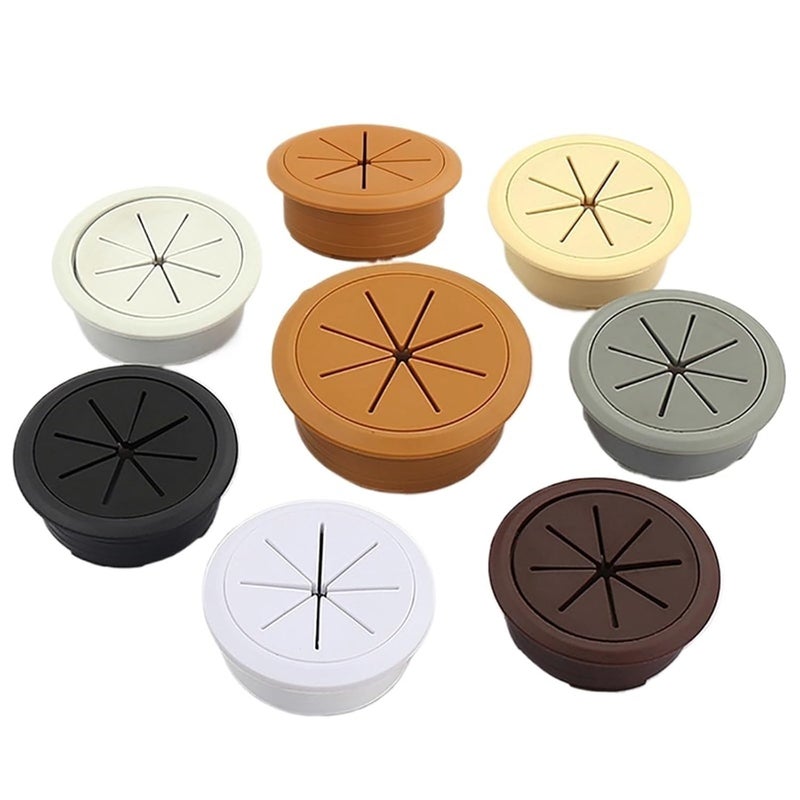 53mm Yellow ABS Rubber Cable Grommet 20pcs Desk Table Hole Cap For Wire Organization - Image 5