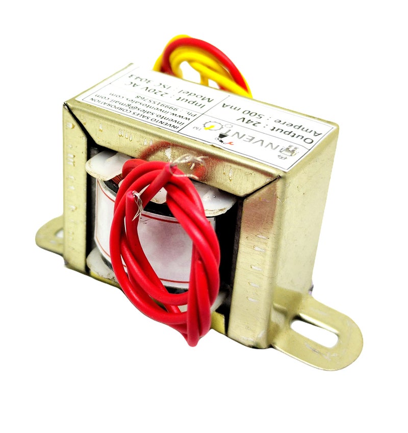 INVENTO 1Pcs 24V 0.5A 500mA 24-0-24 Transformer Copper Winding 220V AC to 24V AC Step Down Power Supply For DIY Projects - Image 3