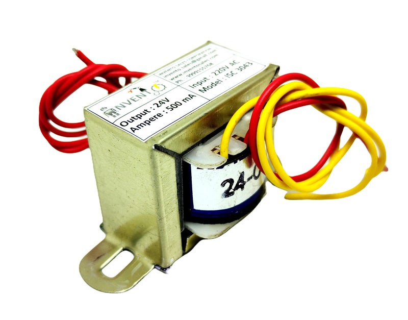 INVENTO 1Pcs 24V 0.5A 500mA 24-0-24 Transformer Copper Winding 220V AC to 24V AC Step Down Power Supply For DIY Projects - Image 2