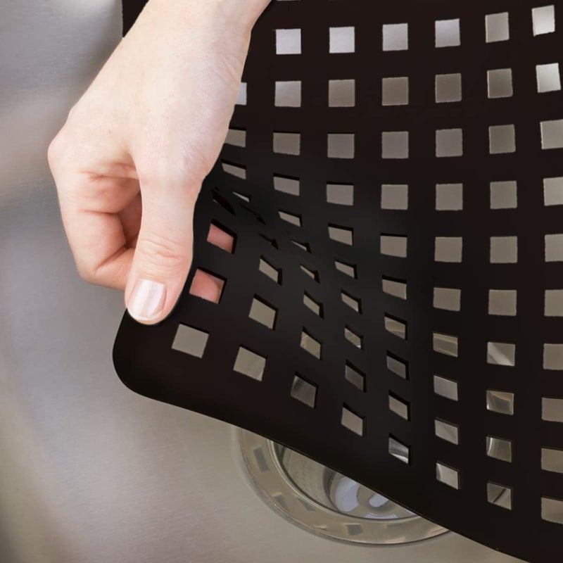 InterDesign iDesign 36660 Euro Plastic Sink Grid, Non-Skid Dish Protector for Kitchen, Bathroom, Basement, Garage, 12.5" x 11" - Black - Image 5
