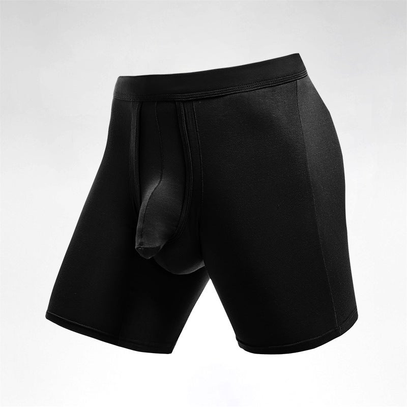 Mens Extended Sports Boxer Briefs Anti-Chafe Large Size Breathable Running Grey - Image 3