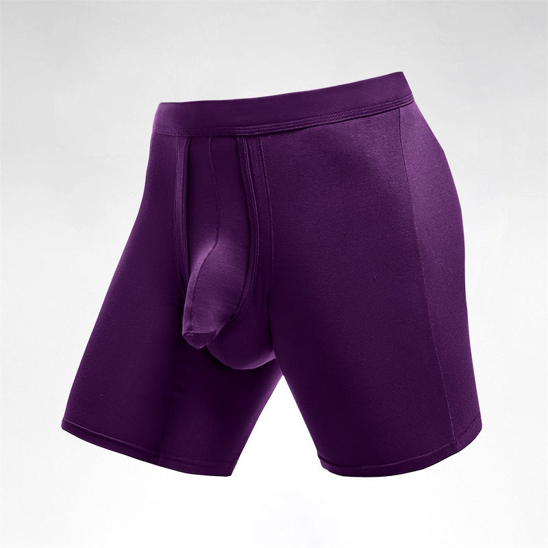 Mens Extended Sports Boxer Briefs Anti-Chafe Large Size Breathable Running Grey - Image 4