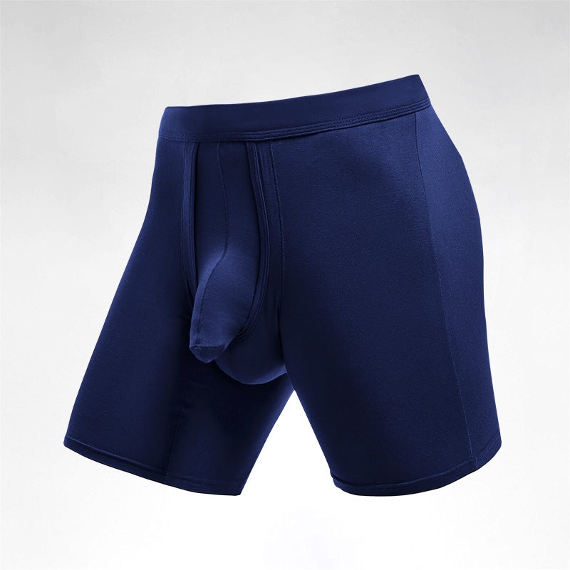 Mens Extended Sports Boxer Briefs Anti-Chafe Large Size Breathable Running Grey - Image 2