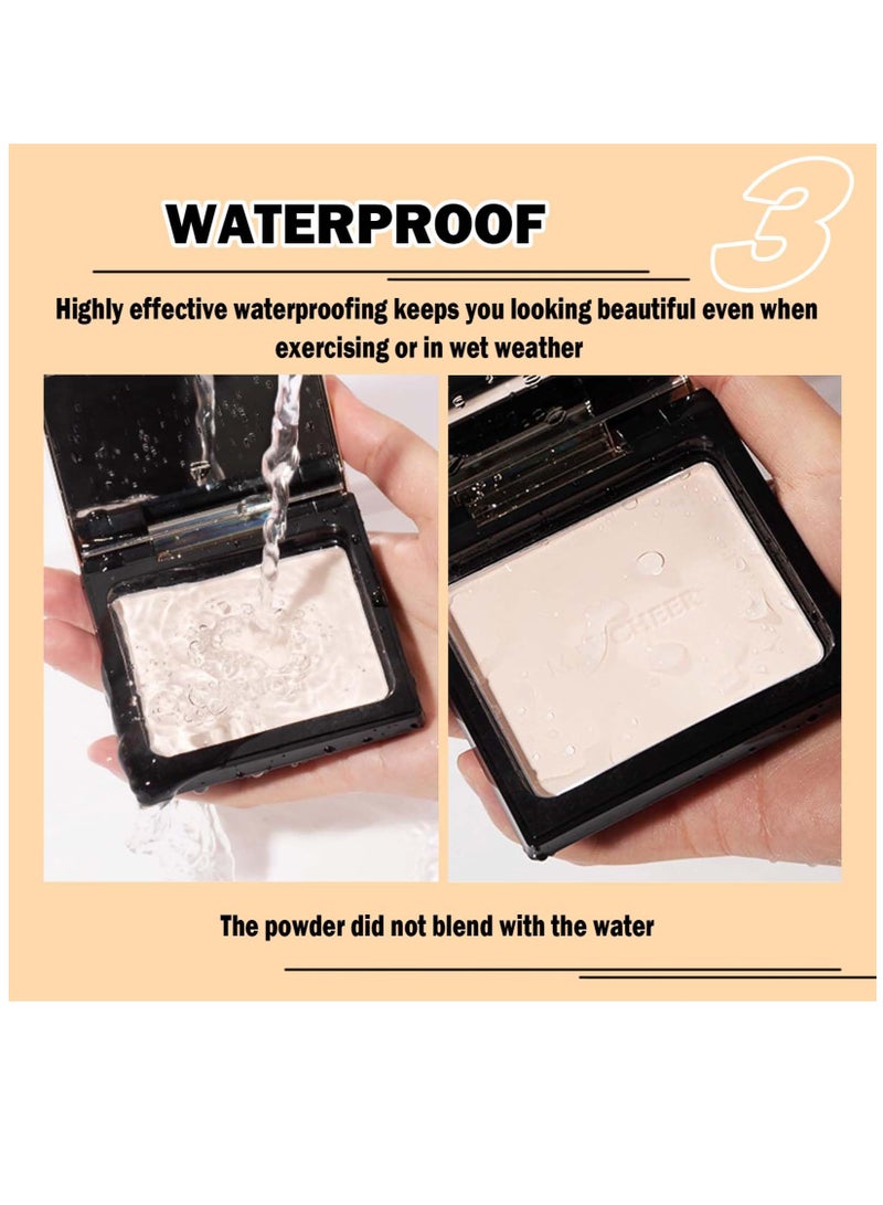 Excefore Matte Pressed Setting Powder Foundation for Long-Lasting Waterproof Coverage, Conceals & Brightens Skin, Weightless with Mirror & Puff, Dual-Use Dry/Wet Powder - Image 5