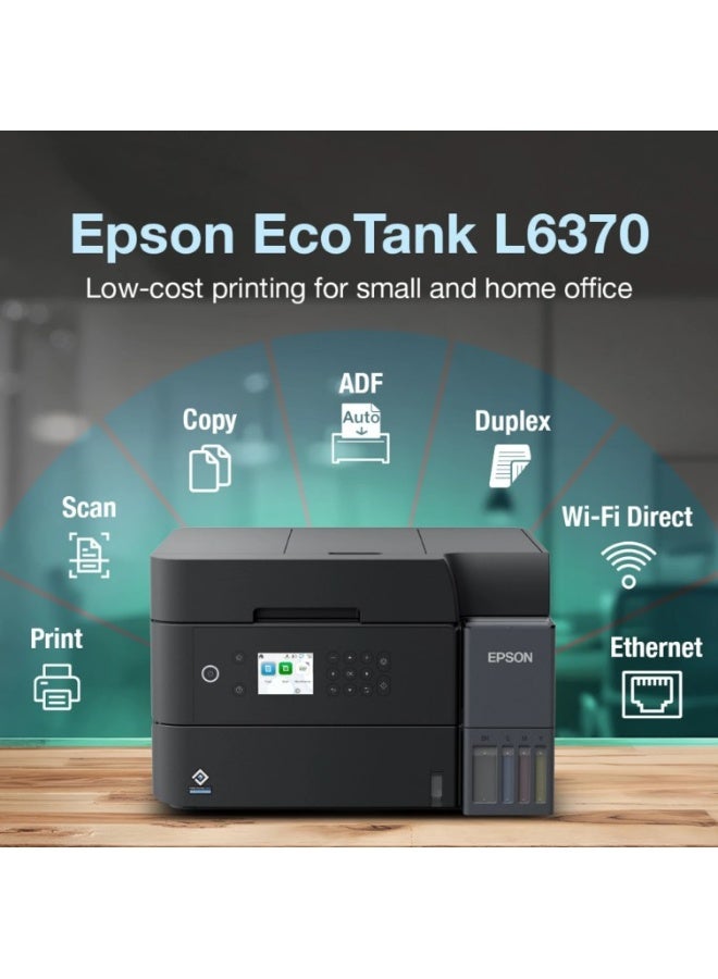 EPSON EcoTank L6370 A4 Wi-Fi Duplex All-in-One Ink Tank Printer, 1 Year Warranty Black - Image 2