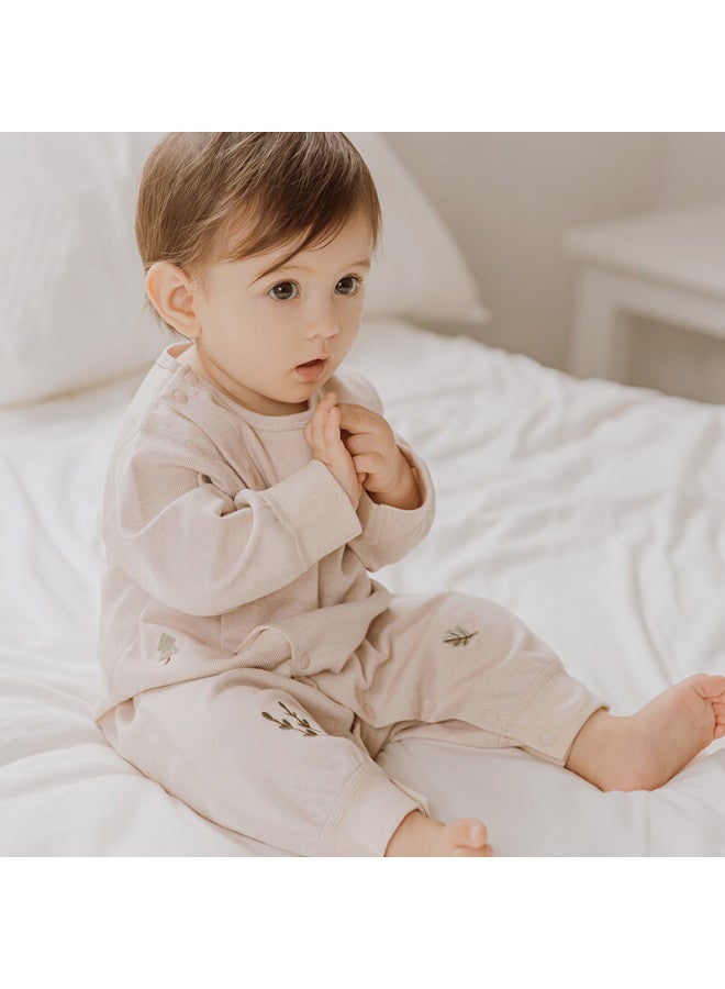Good bear Guaiqixiong Baby Pure Cotton Onesie, Spring And Autumn Long-sleeve Pajamas, Seamless Home Wear, Infant Romper, Crawling Suit, Newborn Children's Clothing - Image 1