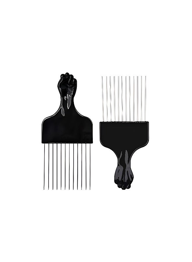 Metal Hair Pick Afro Pick Comb Styling Comb Styling Comb Insert Hair Curly Brush Fork Plastic Hair Pick Comb Anti static Hairstyling Tool - Image 4