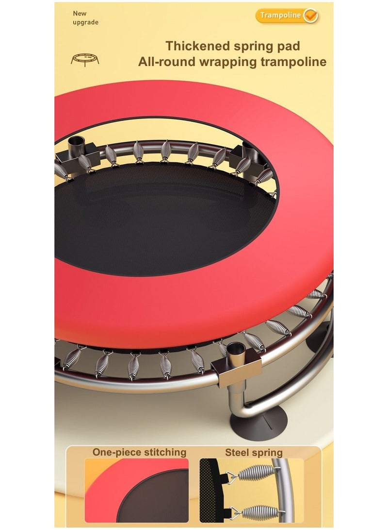 RedMapleTEK Trampoline, Indoor and Outdoor Trampoline with Fence Net, Children's Trampoline with Rings, Hammock, Sandbags (1.5m, Red)  - Image 3