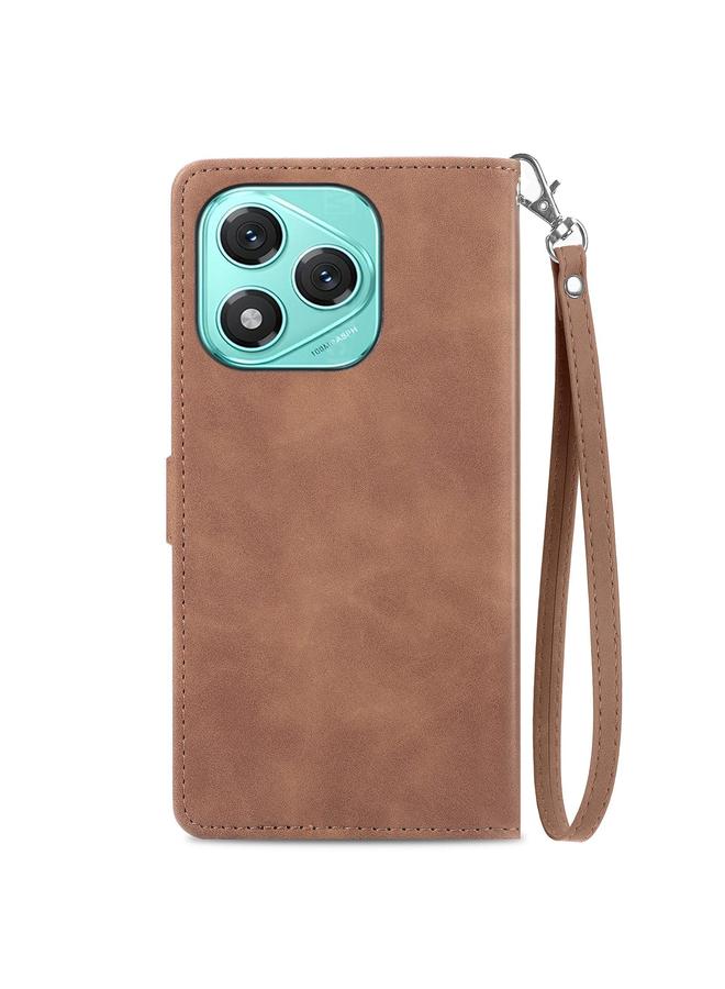 The Bros Phone Case For Honor 400 Lite Embossed Flower Zipper Leather Phone Phone Case - Image 3