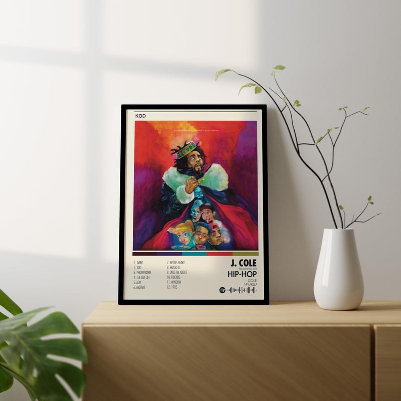 BLINKART BLINKART JCOLEKOD Popular Music Album Songs Hanging Wall ArtWork PhotoFrames 13x10 inch Decor For Home Bedroom Living Room Aesthetics Spotify Song Link QR Code With Your Photo Frame  - Image 2