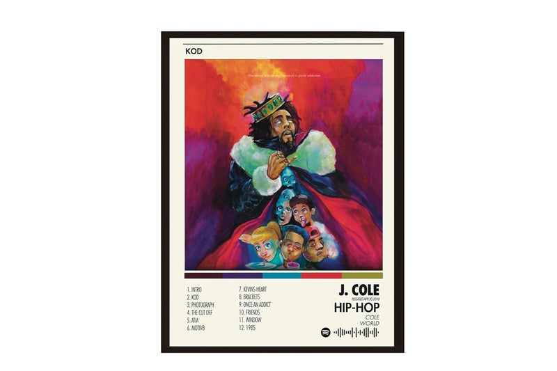 BLINKART BLINKART JCOLEKOD Popular Music Album Songs Hanging Wall ArtWork PhotoFrames 13x10 inch Decor For Home Bedroom Living Room Aesthetics Spotify Song Link QR Code With Your Photo Frame  - Image 1