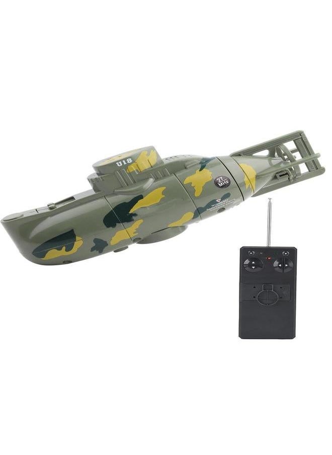 NIBEMINENT Mini Simulation Military Remote Control 6 Channel Submarine Toy Model (Green)  - Image 1