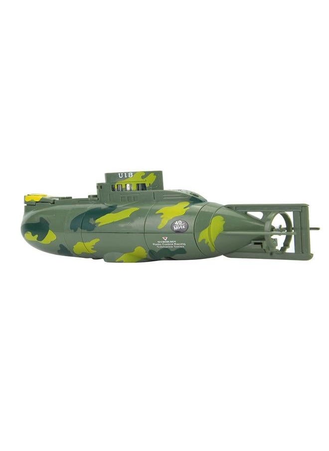 NIBEMINENT Mini Simulation Military Remote Control 6 Channel Submarine Toy Model (Green)  - Image 2