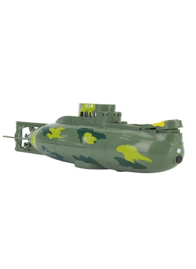 NIBEMINENT Mini Simulation Military Remote Control 6 Channel Submarine Toy Model (Green)  - Image 3