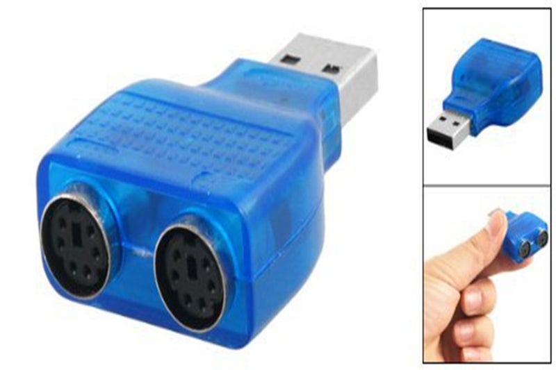LipiWorld® USB to PS2 Converter/Adapter,USB Type A Male to Dual PS/2 Female for Keyboard Mouse (Blue) - Image 2