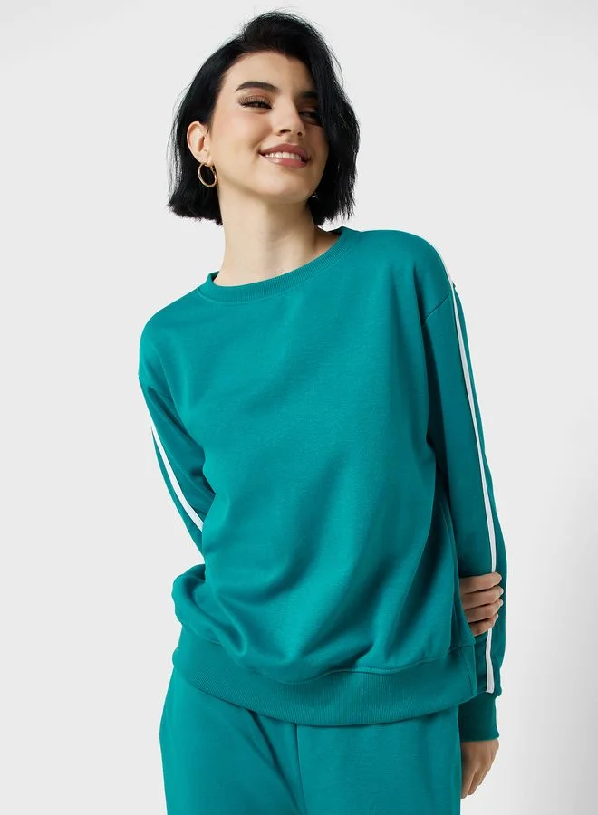 Ginger Basics Sweatshirt & Side Stripe Jogger Set