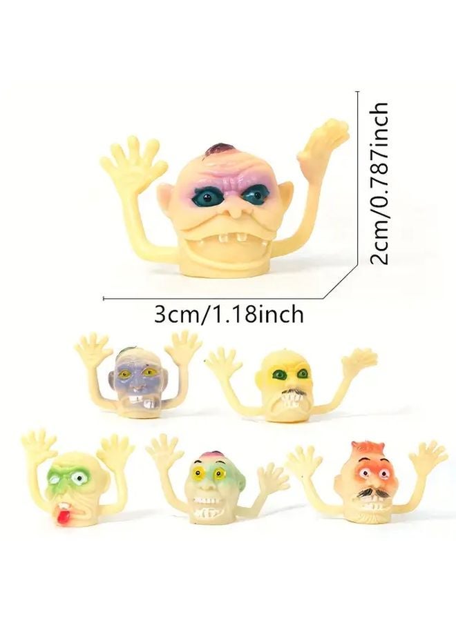 5pcs Yellow Finger Puppets Realistic Rubber Material Halloween Party Doll Game - Image 1
