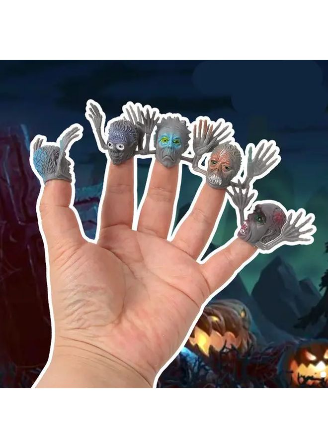 5pcs Yellow Finger Puppets Realistic Rubber Material Halloween Party Doll Game - Image 3