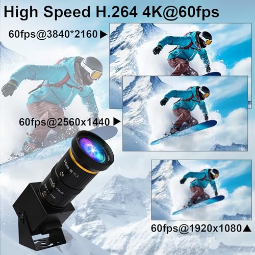 ELP 4K USB3.0 HDMI USB Camera Manual Zoom Webcam 4K 60fps PC Camera Mini Close-up Camera for Computer H.264 Telescope USB Security Camera 8mp Industrial CCTV Camera (5-50mm 10X Zoom Lens) - Image 5