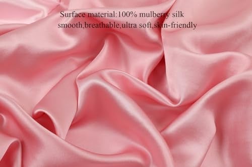Knlpruhk Silk Fitted Crib Sheet 28 x 52 Surface 100 Pure Mulberry Silk 9 Deep Pocket Satin for Baby Hair 19 Momme 6A High Grade Fibers Ultra Soft Smooth Breathable Pink - Image 3