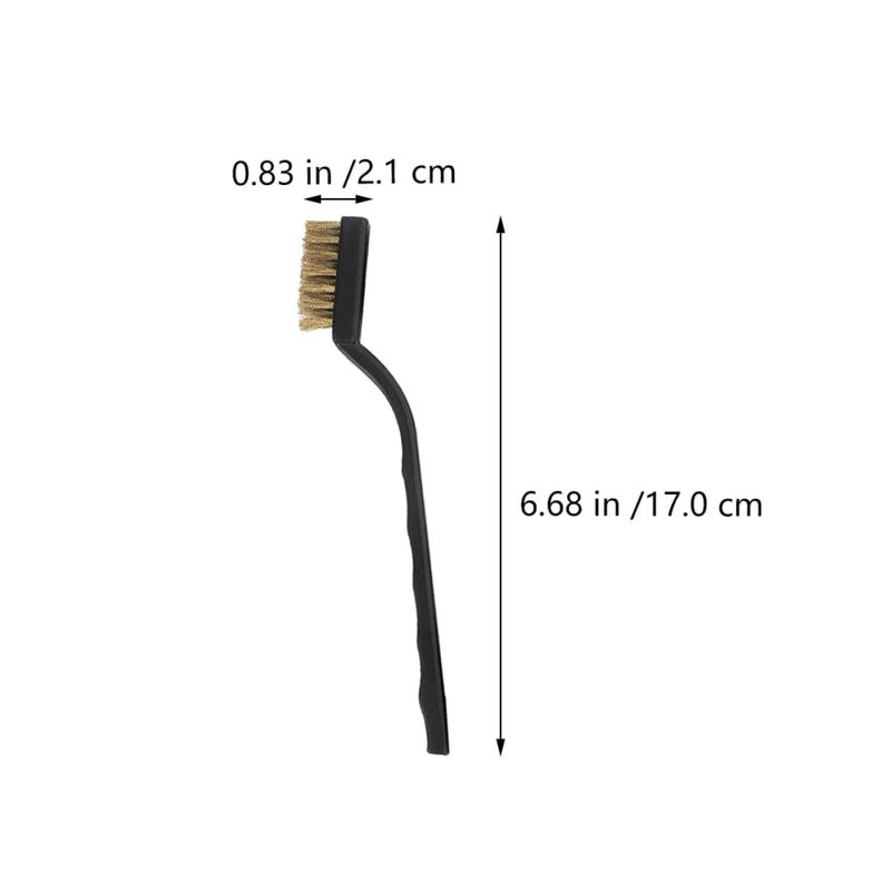 12pcs Mini Brass Wire Scratch Brushes, Rust Cleaning Industrial Wire Toothbrush Set with Steel Bristles, Anti-Static Rust Removal Brush for Motor, Door, and Window Maintenance - Image 2