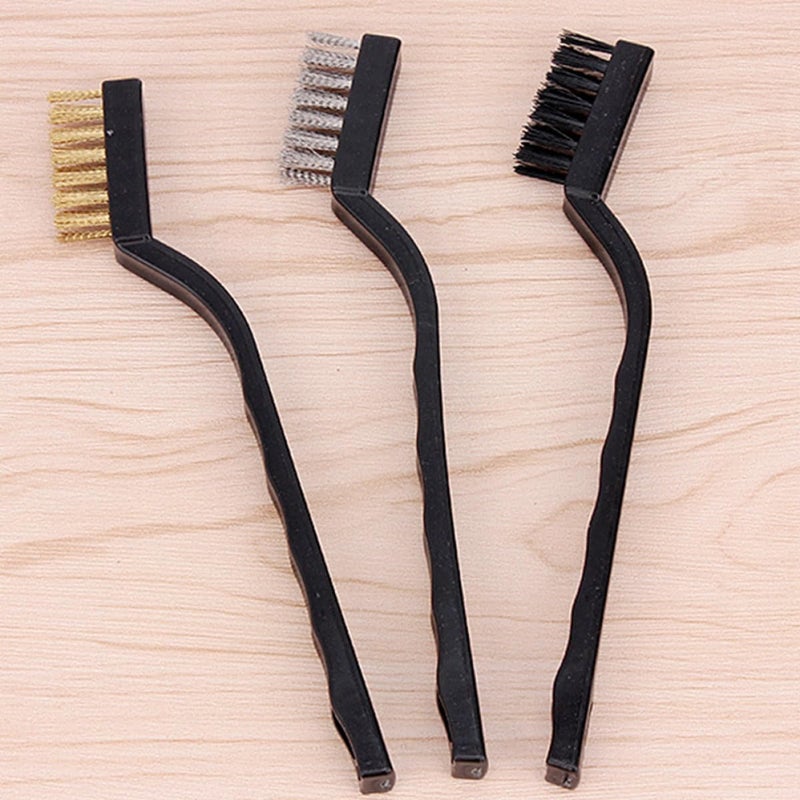 12pcs Mini Brass Wire Scratch Brushes, Rust Cleaning Industrial Wire Toothbrush Set with Steel Bristles, Anti-Static Rust Removal Brush for Motor, Door, and Window Maintenance - Image 5