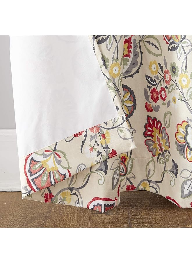 erorex Jorah Botanical Print Thermal Insulated Energy Efficient Grommet Curtain Panel 40 Inch X 84 Inch Linen - Image 3