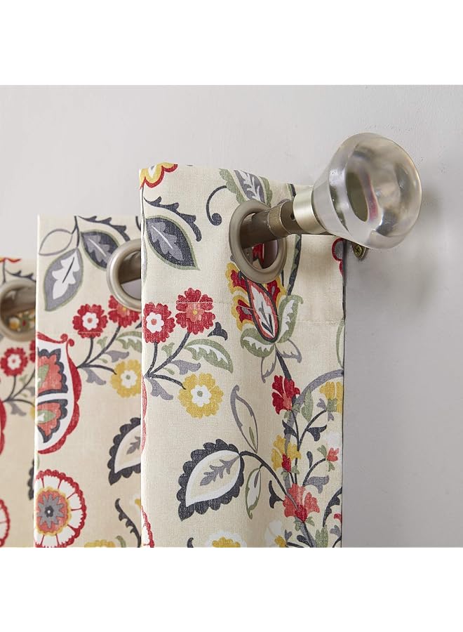 erorex Jorah Botanical Print Thermal Insulated Energy Efficient Grommet Curtain Panel 40 Inch X 84 Inch Linen - Image 2