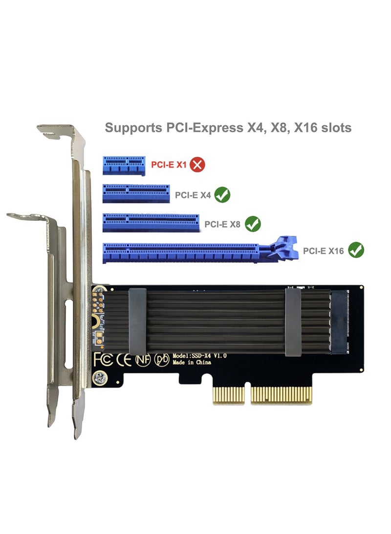 JEYI M.2 NVME to PCIe 3.0/4.0 x4 Adapter, NVME/AHCI SSD to PCIe Expansion Card with Aluminum Heatsink Solution, Supports PCI-Express X4 X8 X16 Slots - Image 3
