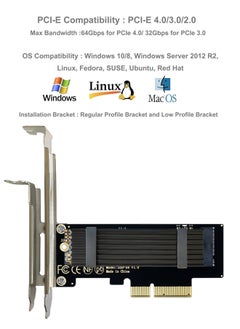 JEYI M.2 NVME to PCIe 3.0/4.0 x4 Adapter, NVME/AHCI SSD to PCIe Expansion Card with Aluminum Heatsink Solution, Supports PCI-Express X4 X8 X16 Slots  - Image 5