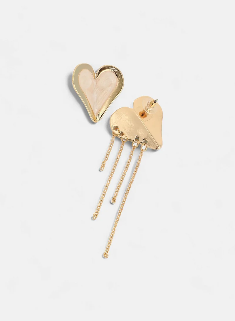 Sohi  Heart-Fold Tasselled Artificial Stud Earring Jewellery for Women | Best Price UAE