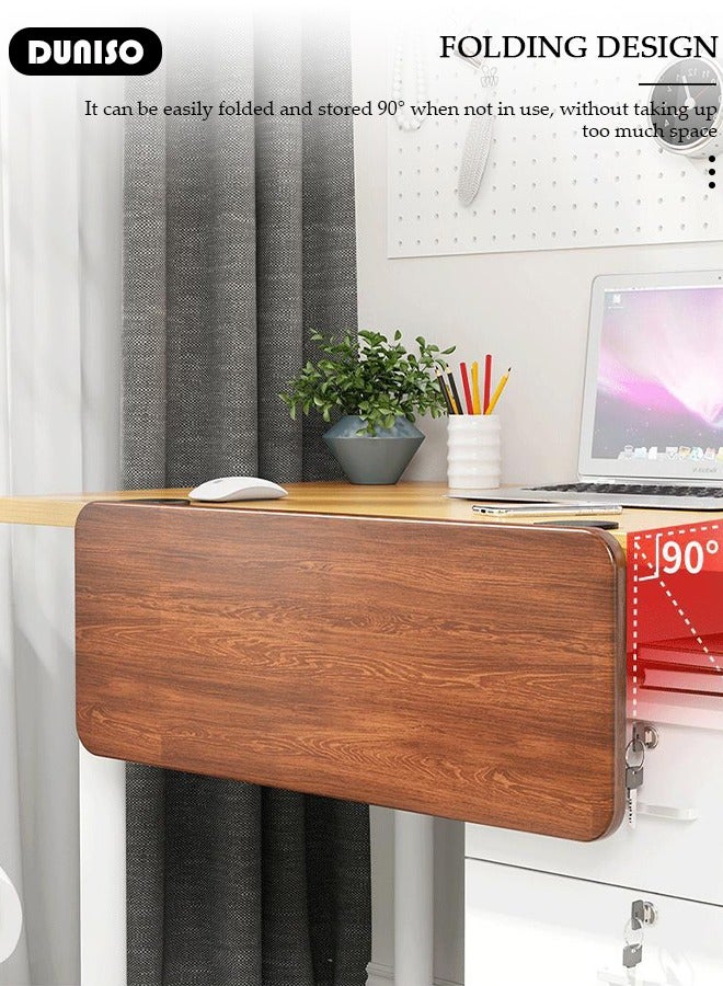 DUNISO موسع مكتب قابل للطي، صينية لوحة مفاتيح المكتب، دعم ذراع تمديد طاولة الكمبيوتر المريحة، دعم مسند ذراع عملي وموفر للمساحة بدون ثقب للتثبيت في المنزل والمكتب - Image 4