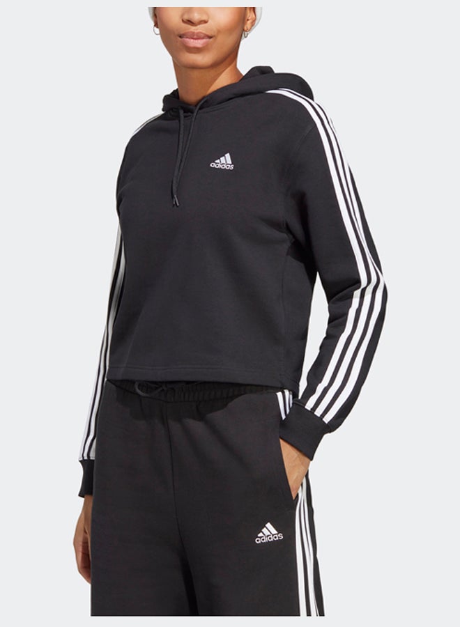 Adidas Essentials 3-Stripes French Terry Crop Hoodie - Image 2