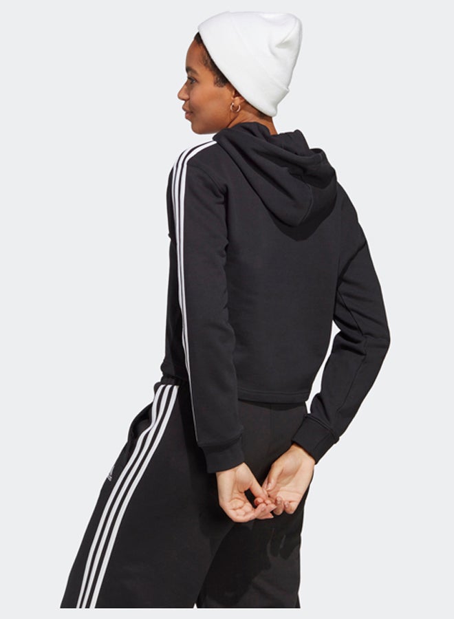 Adidas Essentials 3-Stripes French Terry Crop Hoodie - Image 3