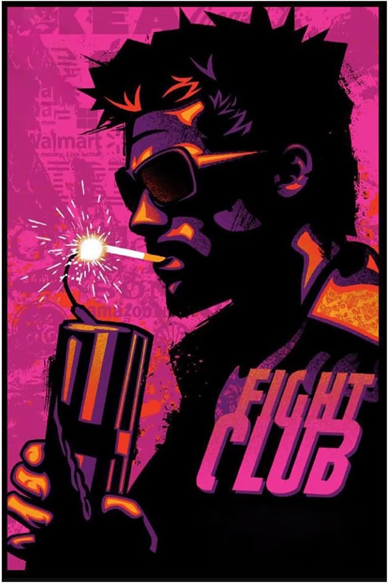 Ukeclvd Fight Club Movie Poster Family Decorative Painting Wall Art Canvas Posters Gifts 12x18 inch No Frame - Image 1
