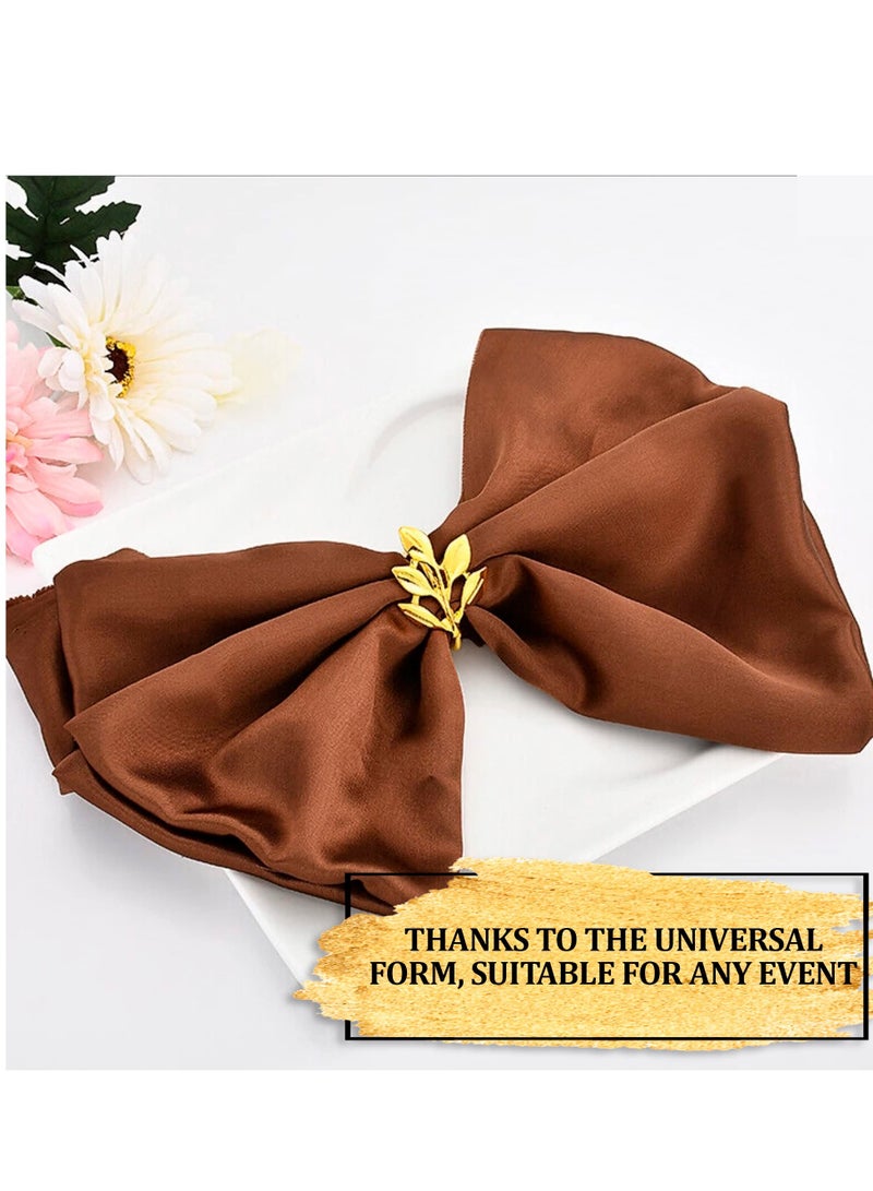 SYOSI 12 Pack Gold Napkin Rings, Gold Napkin Ring Holders, Fall Leaf Napkin Rings, Holiday Napkin Holders, Suitable for Dining, Anniversary, Birthday, Party of Table Setting - Image 4
