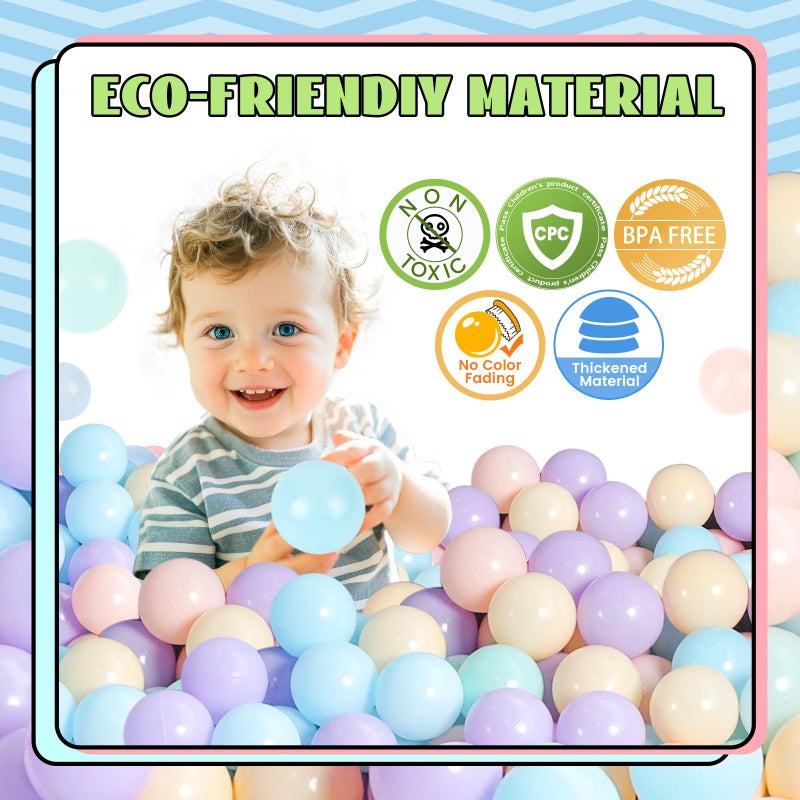 TRENDBOX 5 Mixed Colors Macaron Ocean Ball (Ship from USA) for Babies Kids Children Soft Plastic Birthday Parties Events Playground Games Pool - 100 Balls - Image 3