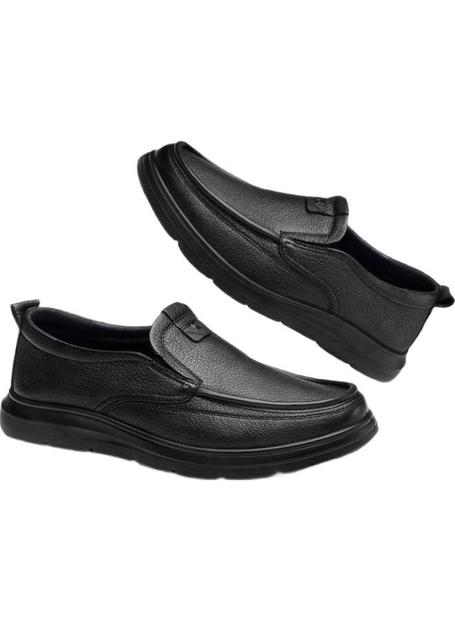 Strongman Men'S Business Commuting Leather Shoes Soft Leather Soft Sole Sheepskin Slip-On Casual Shoes Men'S Shoes Jda351340 Black 41 - Image 3